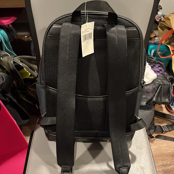 NWT Limited edition Michael Kors, mens exclusive woven canvas backpack navy blue - Picture 3 of 6